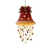 Décoration de Noël lumineuse à suspendre au plafond, pendentif cloche d'arbre pré-éclairé avec LED chaude, décoration de porte de porche, décoration de fête intérieure ou extérieure