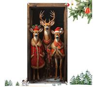 Décoration de Noël pour porte - 90 x 180 cm - Plat - Élément de décoration | Décoration de porte de Noël pour la maison, l'entrée, la ferme, le salon, la salle de jeux,