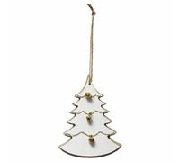 Fééric Lights and Christmas - Sujet de Noël Sapin "Cocon" 20cm Blanc & Naturel