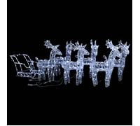 Décoration de Noël - vidaXL - Rennes et traîneau - 320 LED - Acrylique - Blanc froid