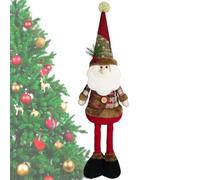 Décoration de Père Noël, décoration de Noël bonhomme de neige - Bonhomme de neige de Noël avec pieds extensibles Décoration bonhomme de neige - Figurine debout bonhomme de neige pour porte d'entrée