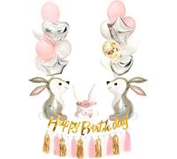 Décoration de pluie Joyeux anniversaire fille lapin ballon guirlande confetti fête