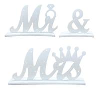 Décoration de Table de Mariage Élégante - Inscription ""Monsieur Madame"" - Haute Qualité Blanche