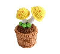 Décoration de table en pot de champignon, fil au crochet pour étagères de bureau, décoration de maison confortable, décoration de champignon au crochet en une seule pièce, décoration en pot, fil fait