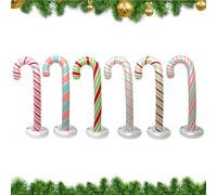 Décoration d'extérieur gonflable de Noël - 130 cm - Décoration de canne à sucre - 6 pièces - Avec base à remplir d'eau - Pour l'intérieur et l'extérieur - Vacances - Maison - Fête - Nouvel An - Jardin