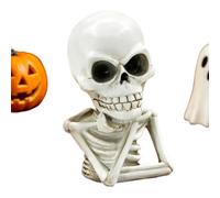 Décoration d'Halloween en forme de tête de mort - Sculpture squelette | Sculpture de tête de mort pour maison, bureau, école, dortoir d'étudiant, ferme, maison hantée, bureau, bibliothèque