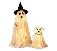 Décoration d'Halloween fantôme d'extérieur Grands Accessoires de Fête | kit fantôme lumineux pour porche pour jardin, pelouse, porte d'entrée, maison, balcon, salon, ma