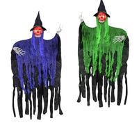 Décoration d'Halloween, fantôme suspendu, ornement squelette effrayant, BLANC
