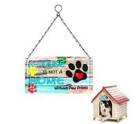 Décoration d'intérieur pour chien - Panneau de cour drôle, art mural vintage en métal pour chien de 20,3 x 10,2 cm avec chaîne de suspension pour une utilisation en extérieur | Panneau décoratif pour