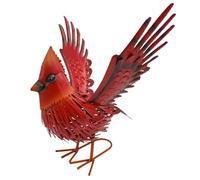 Décoration d'oiseaux en métal d'extérieur - Art décoratif de jardin, sculpture moderne pour oiseaux | Statue en métal rouge, ornement de jardin d'oiseaux en plein air, art