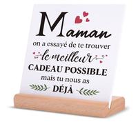 Décoration en Bois Acrylique - Cadeau Maman - 15x15x2cm - Facile à assembler - Idée cadeau Fête des Mères