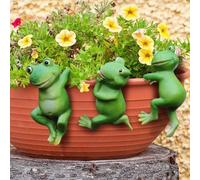 Décoration en plastique en forme de grenouille, lot d'articles d'extérieur, accessoire suspendu en forme de grenouille pour terrasse, véranda et espace extérieur, pot de fleurs en zinc.