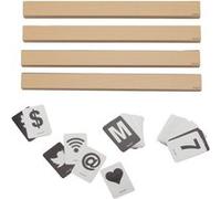 Décoration et signalétique lettre Support bois teck 1 Mètre de long (4 étagères de 25cm) incluant 169 lettres, symboles et chiffres. Securit