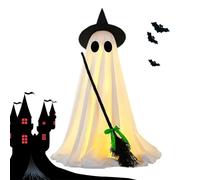 Décoration fantôme Halloween Brillante, effrayante, effrayante | Fantôme d'Halloween droit avec lumière pour l'intérieur et l'extérieur, le jardin, la pelouse et