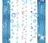 décoration fête sirène chatoyante bulles savon perles étoiles mer coquillages méduses guirlandes fanions ns sous océan anniversaire baby shower
