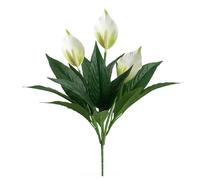Décoration florale belle texture fine fleur artificielle vive faite à la main simulation spathiphyllum en plastique pour la maison fleur artisanat art décoration florale