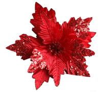 Décoration Florale de Noël en pour velours Pailleté, Grande Décoration | pour fleur Artificielle 27,5 cm pour Sapin et Maison, Ornement Festif pour Fêtes de Fin d\'Année