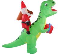 Décoration gonflable de Noël Dinosaure Mignon Amusant Lumières LED intégrées Décorations de cour de Noël 100?240V EU Plug