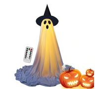 Décoration Halloween fantôme illuminé Halloween terrifiant avec contrôle | Figurine de fantôme avec lumières LED en chaîne pour patio, porche, pelouse et maison hantée