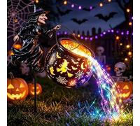 Décoration Halloween Jardin Chaudron de Sorcière Lumineux Étanche | Lampe Extérieure à LED Effet Cascade Magique, Décoration Pelouse Extérieur Paysage Maison pour Fête d'Halloween