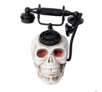 Décoration Halloween - PTIT CLOWN - Tête de Mort (Téléphone) - Sonore - Lumineuse - 22 x 25 cm