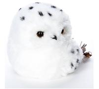 Statuette Hibou Fourrure 21cm - Blanc