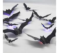Décoration LED Bat Design - Halloween Lighted Stickers Decor Light | Design LED Décoration, LED Bat Wall Decor for Tree Door Window Indoor Outdoor Office Dorm Living Room