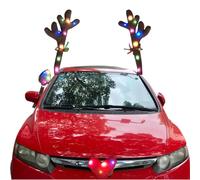 Décoration LED de renne pour voiture, kit de nez lumineux pour Noël, décoration amusante pour promenades festives, fêtes et célébrations d'hiver, s'adapte à la plupart des voitures