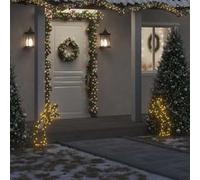 vidaXL Décoration lumineuse météore de Noël avec piquets 80 LED 62 cm