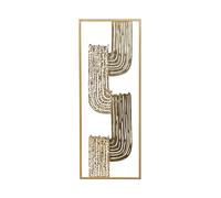 Décoration Moderne Art Mural Fait à la Main 75 x 29 cm Cadre en Métal Doré Thuli