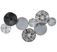 Décoration Moderne Art Mural Fait à la Main 84 x 49 cm Cadre en Métal Gris et No