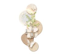 Décoration Murale 3D avec lumières LED, Papillons et Fleurs en 3D, éclairage LED, décoration texturée avec étagère, Alimentation Secteur, pour Couloir, entrée, Salon (Marron 50 x 100 cm)
