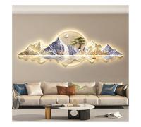 Décoration murale 3D avec lumières LED - Sculpture moderne en cristal en porcelaine pour salon ou chambre à coucher - Image suspendue à 3 couches sans cadre