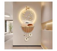 Décoration murale 3D avec lumières LED, sculpture murale créative en métal avec éclairage chaud, grande sculpture murale familiale chinoise pour salon, chambre, entrée (J, 19,68 x 47,24 pouces)