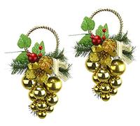 Décoration murale à suspendre avec sapin artificiel Poinsettia - Décoration florale - Décoration de porte - Couronne de porte - Couronne de porte - Couronne de porte - Couronne de porte - Guirlande de
