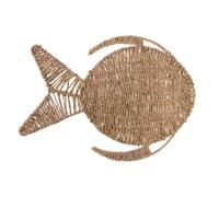 Décoration murale - AMADEUS - Poisson en rotin - Rotin tissé - 35 x 48 cm - Marron