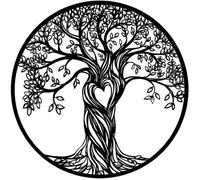 Décoration Murale Arbre de Vie Métal Noir, Style Zen Vintage, Intérieur/Extérieur Crémaillère