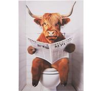 Décoration murale Boltze Home, vache Lumpi, carton, 50x70 cm, blanc, multicolore