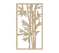 Décoration Murale Cadre Bambous Bois Découpé Naturel - Dimensions : 70 x 40 x 0 4 cm