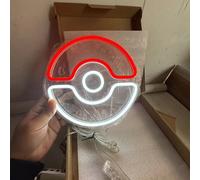 Décoration murale créative USB Anime Pokemon 20*20cm, ambiance lumineuse, boule Poke lumineuse, néons, éclairage LED pour salle d'e-sport, cadeaux Poke Ball