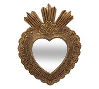Atmosphera - Décoration Murale Miroir Cœur Alison - Doré - 21 x 28 cm - Style Romantique pour Entrée, Chambre, Salon