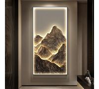 Décoration murale d'art 3D, sculpture créative de paysage avec lumière LED, peinture verticale à suspendre pour salon, entrée