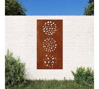 Décoration murale de jardin en acier Corten - 105 x 55 cm - Avec motif de feuilles - Résistant aux intempéries - Pour salon, chambre à coucher, cuisine, couloir - Décoration naturelle et idée cadeau