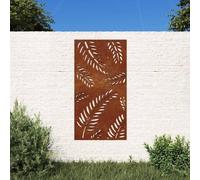 Décoration murale de jardin en acier Corten - 105 x 55 cm - Design feuille - Résistant aux intempéries - Inoxydable - Durable - Pour clôture et mur - Décoration de jardin naturelle - Image métallique