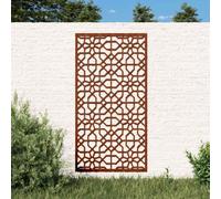 Décoration murale de jardin en acier Corten - 105 x 55 cm - Design maurien - Acier résistant aux intempéries - Aspect rouille - Art mural durable pour jardin et terrasse