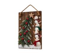 Décoration Murale de Noël avec bonhommes de Neige empilés et Sapin Noël pour Une Maison Campagne décorée pour Les fêtes. Lampe Plafonnier (Brown, One Size)
