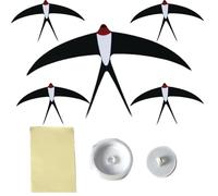 Décoration murale d'oiseaux volants - Kit mobile et carillon à vent d'intérieur 5 pièces | Art mural d'oiseaux fait à la main pour la décoration de la maison | Crochet mobile suspendu pour p