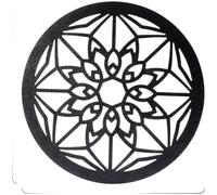 Décoration murale en bois de style européen 25 cm Finition noire (E) | Applique florale en 6 pièces, sculpture circulaire complexe, esthétique bohème, 25 cm de diamètre, décoration murale élégante