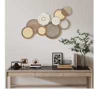 Décoration murale en bois - HOMCOM - design unique à plusieurs disques - 83,8 x 44,5 cm - bois naturel