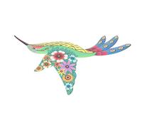 Décoration Murale en Fer de Petit Oiseau Jaune, Créative | Pendentif Sculpture D'oiseau, Ornement à Suspendre pour Jardin et Maison, Art Mural